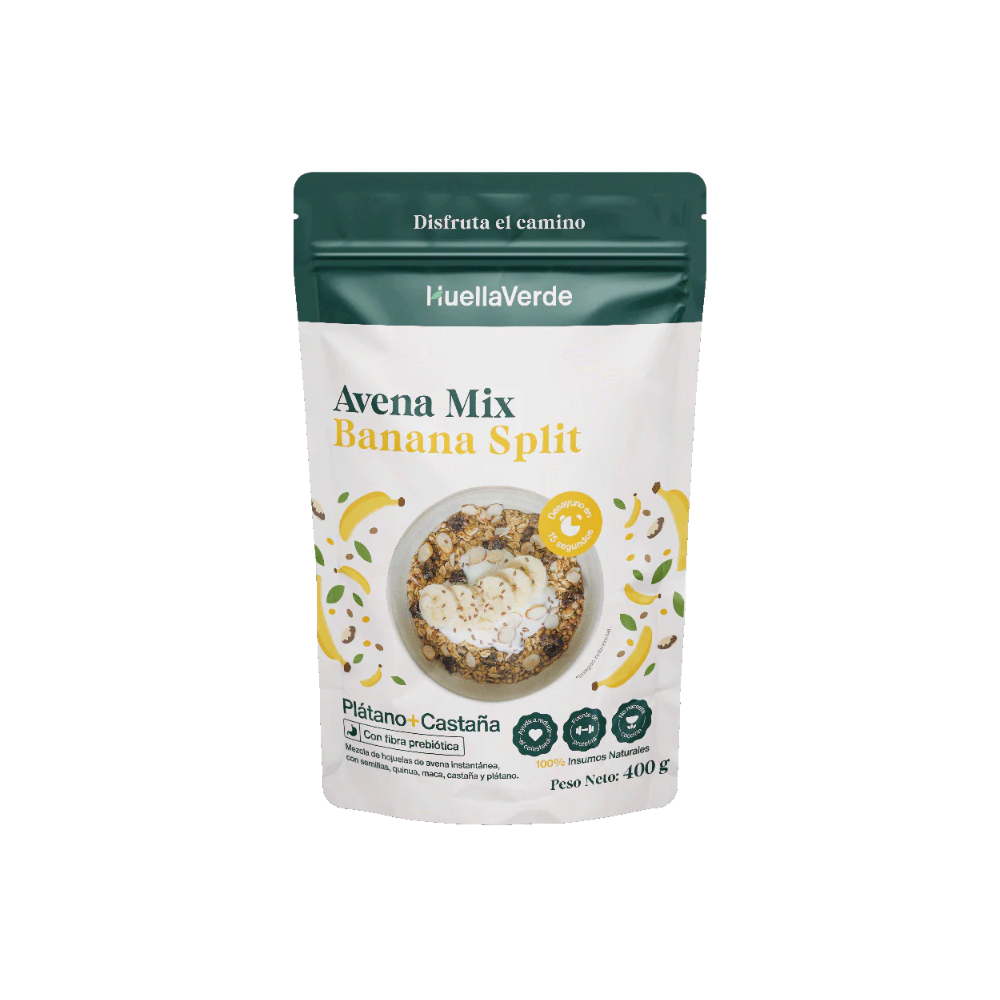 AVENA MIX BANANA SPLIT X 400GR HUELLA VERDE