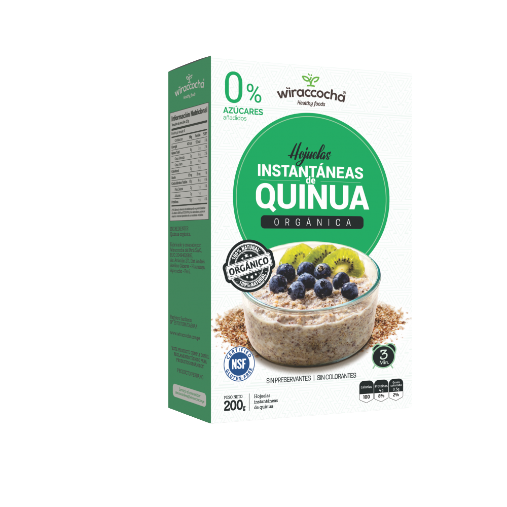 HOJUELAS INSTANTANEAS DE QUINUA ORGÁNICA X 200GR WIRACOCHA