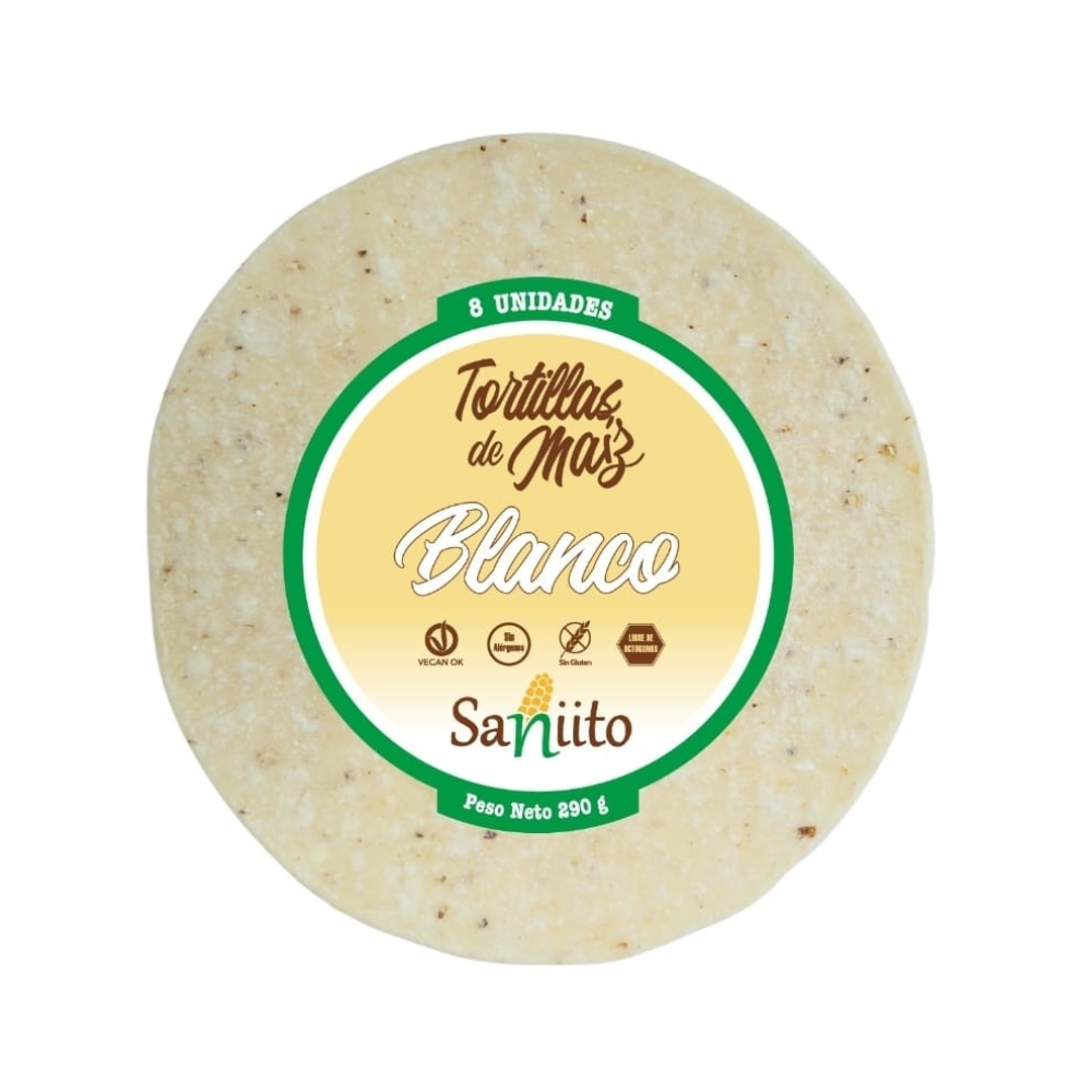 TORTILLA DE MAIZ BLANCO FAJITA X 17CM 8UND SANIITO