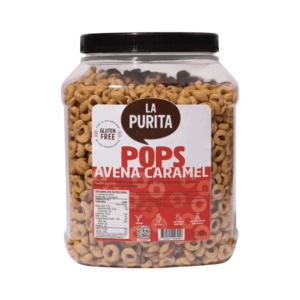 CEREAL POPS AVENA Y CARAMEL EN POTE X 350GR LA PURITA
