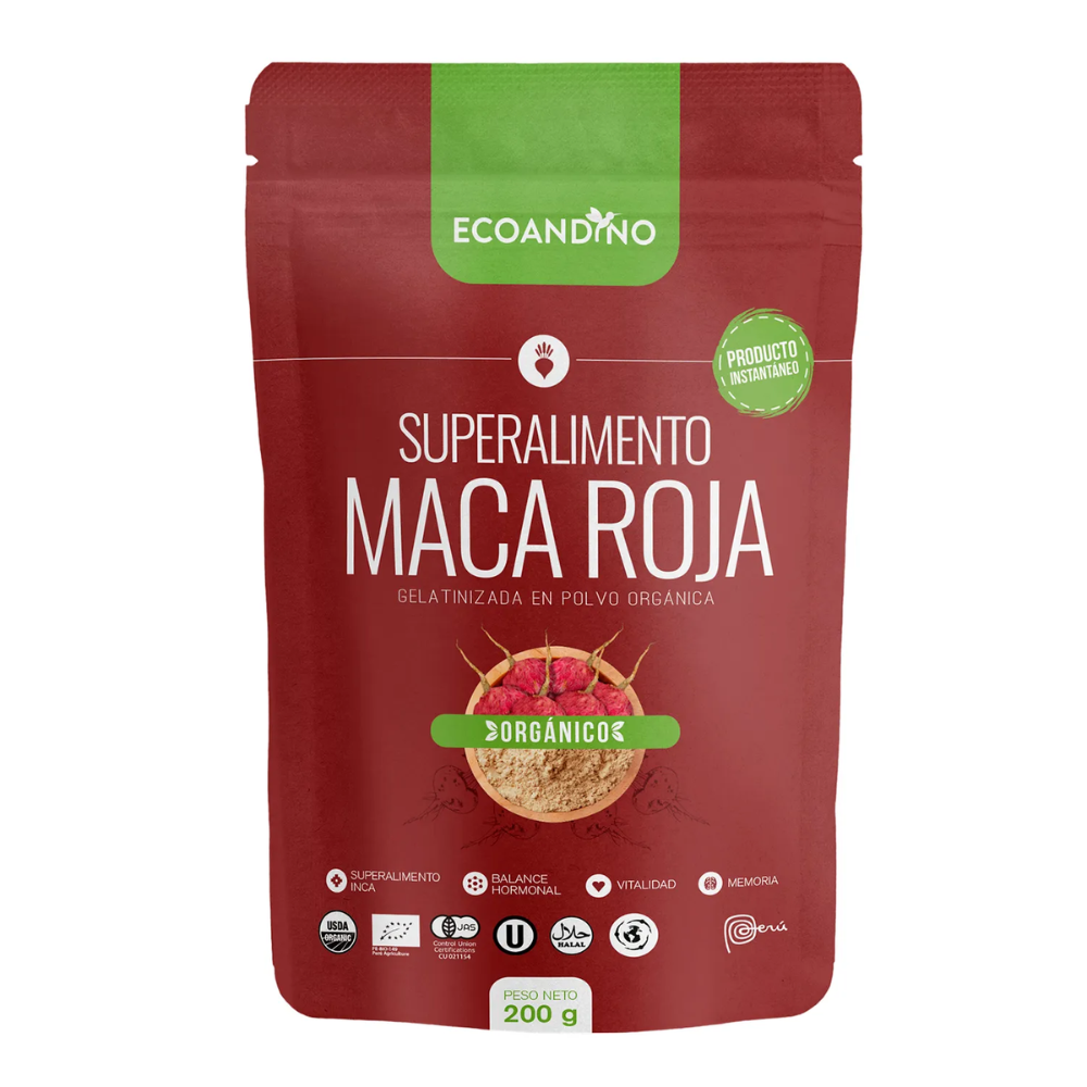 MACA ROJA GELATINIZADA ORGANICO X 200GR ECOANDINO