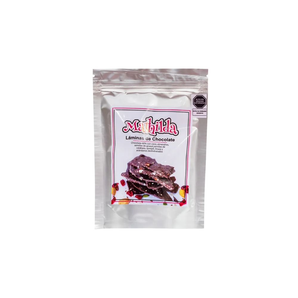 LAMINAS DE CHOCOLATE CON SEMILLAS 100GR MATHILDA