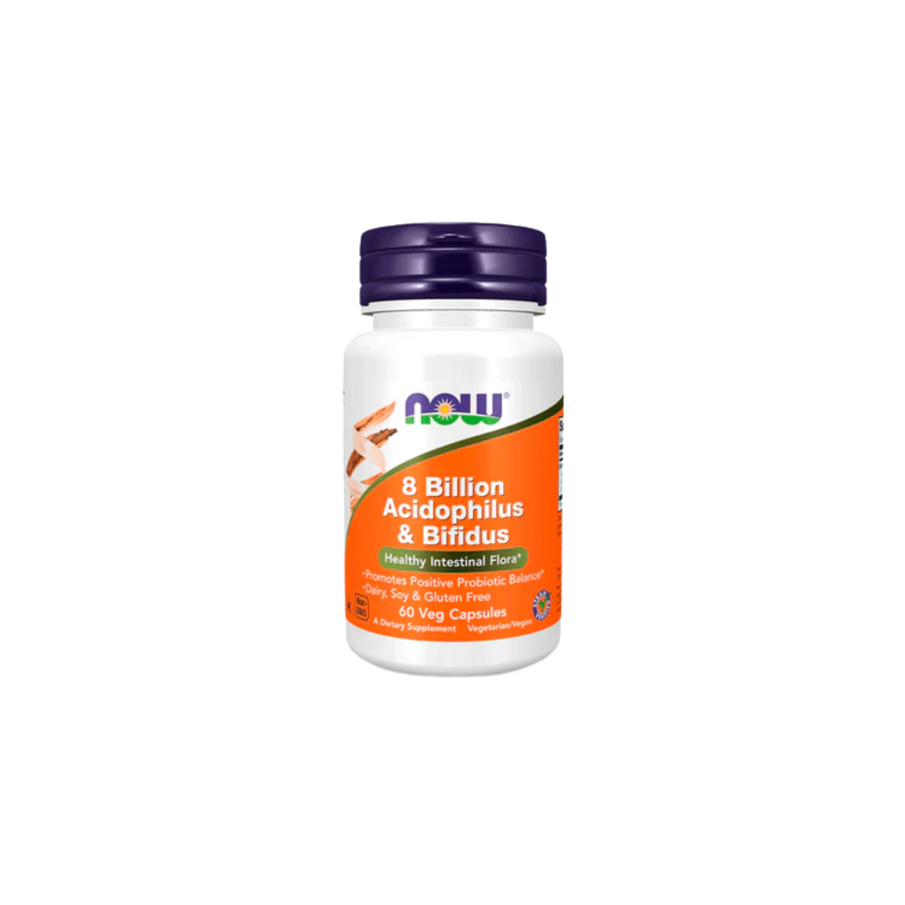 PROBIÓTICOS 8 BILLION ACIDOPHILUS & BIFIDUS X 60 CAPSULAS NOW